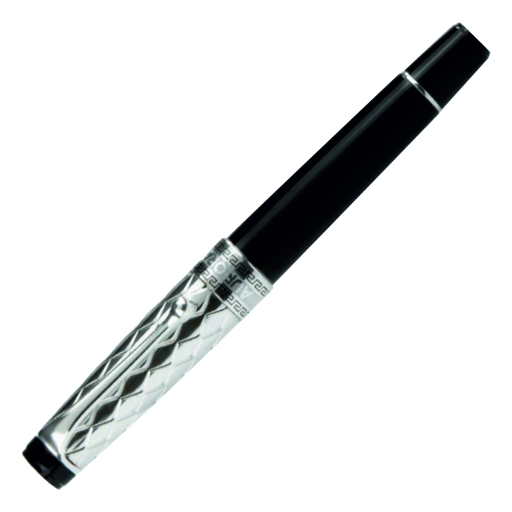 Перьевая ручка Aurora Optima Riflessi Black CT, перо - F, в подарочной коробке