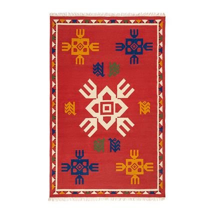 Ковер из шерсти по мотивам чувашских орнаментов 160х230см Tkano Cultural Heritage