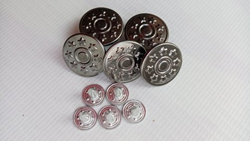 Пуговицы джинсовые плоские сталь звезды