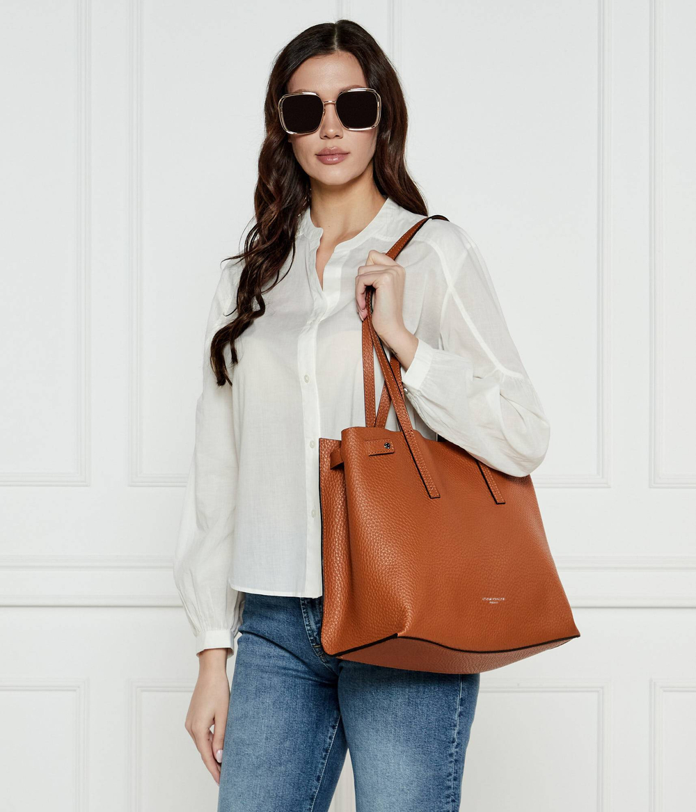 Кожаная сумка-шопер GIANNI CHIARINI - коричневый(BS 10967 RNGDBL)