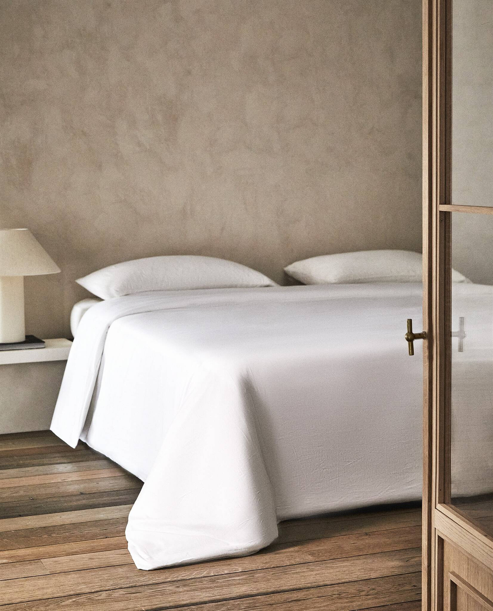 ZARA HOME (300 НИТЕЙ) ПОДОДЕЯЛЬНИК ИЗ ХЛОПКА, БЕЛЫЙ