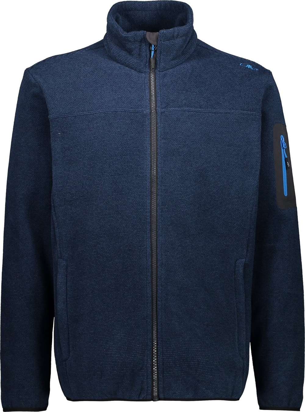 Толстовка флисовая CMP Men's jacquard Knit-Tech fleece with rhombus motif, артикул 38H2237, цвет BLUE INK (M928)