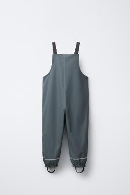 ZARA ПРОРЕЗИНЕННЫЙ КОМБИНЕЗОН WATER RESISTANT, СЕРО-СИНИЙ