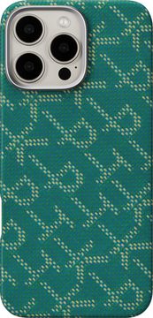 Чехол Pitaka Monogram Ultra-Slim для iPhone 17 Pro Max, зелено-золотой