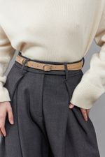 БАЗОВЫЙ ТОНКИЙ РЕМЕНЬ С МЯТОЙ ПРЯЖКОЙ BEIGE
