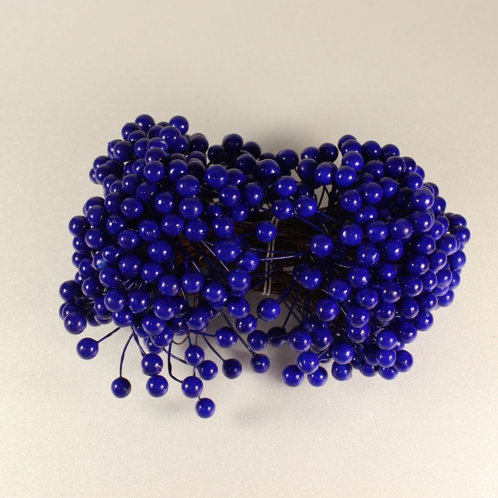 `Ягоды 8 мм (длина 16 см), цвет темно-синий, 1 веточка=2 ягодки