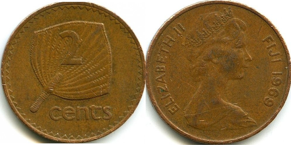 Фиджи 2 цента, 1969-1985 XF