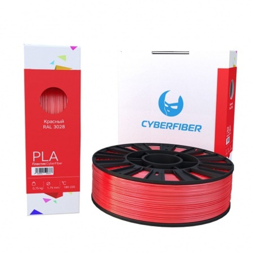 PLA-пластик красный CyberFiber, 1.75 мм, 750 г