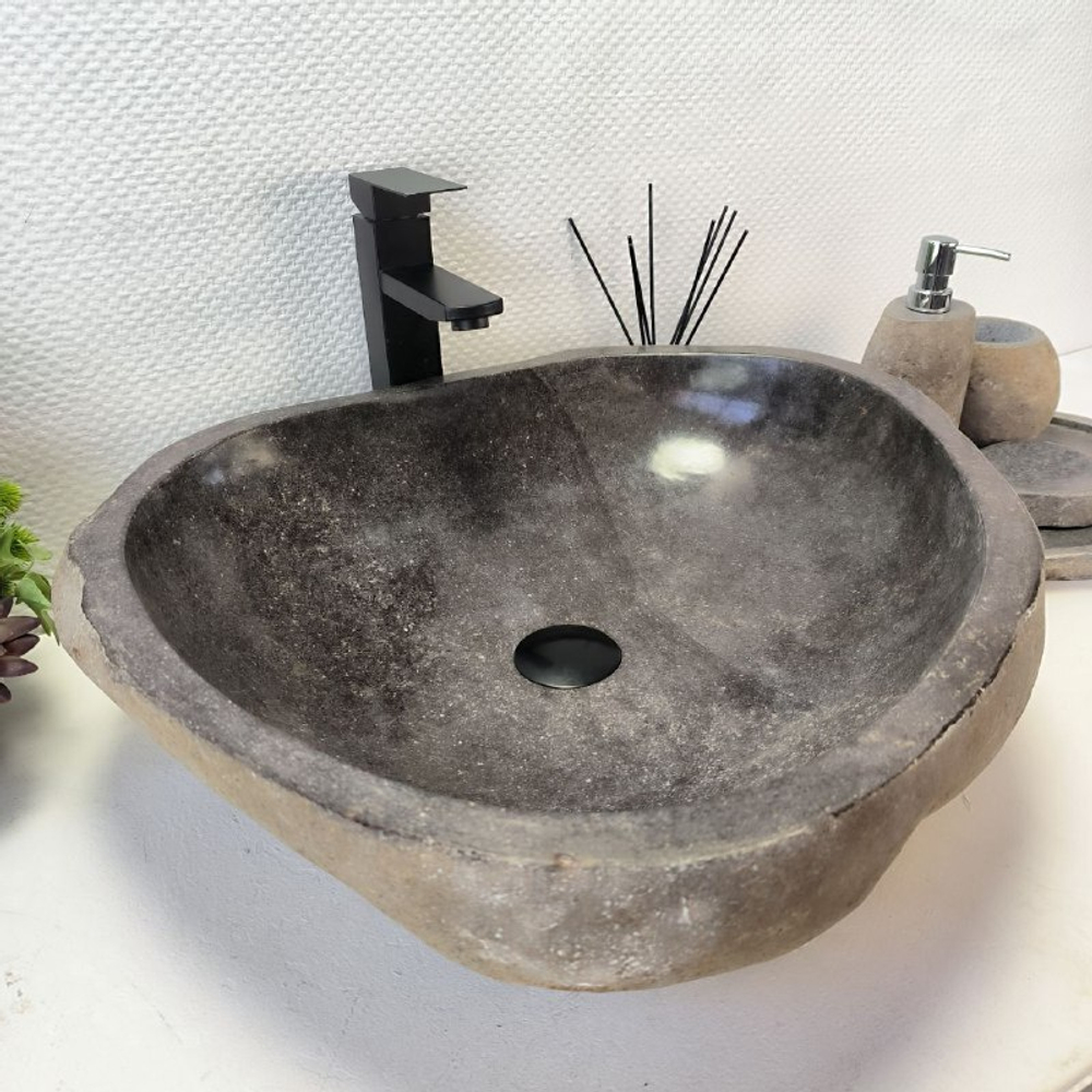 Раковина из речного камня RS-63450 (55*50*15) 0123