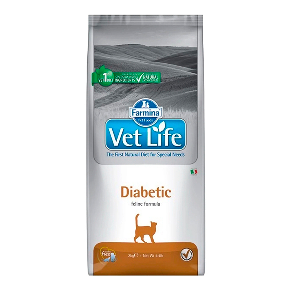 Сухой корм Farmina Vet Life Cat Diabetic с сахарным диабетом для взрослых кошек, 2 кг.