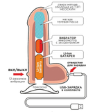 Вибромассажер неоскин Lion перезаряжаемый телесный 22 см