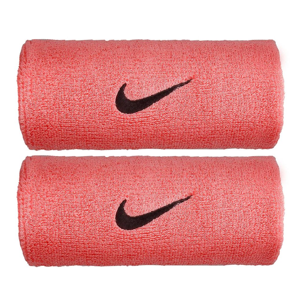 Nike Swoosh Doublewide Wristband 2 Pack - Pink, Black