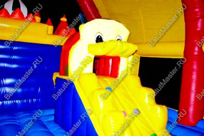 Коммерческий надувной батут "Веселый дом и звери в нём" с крышей 9*6*6 м
