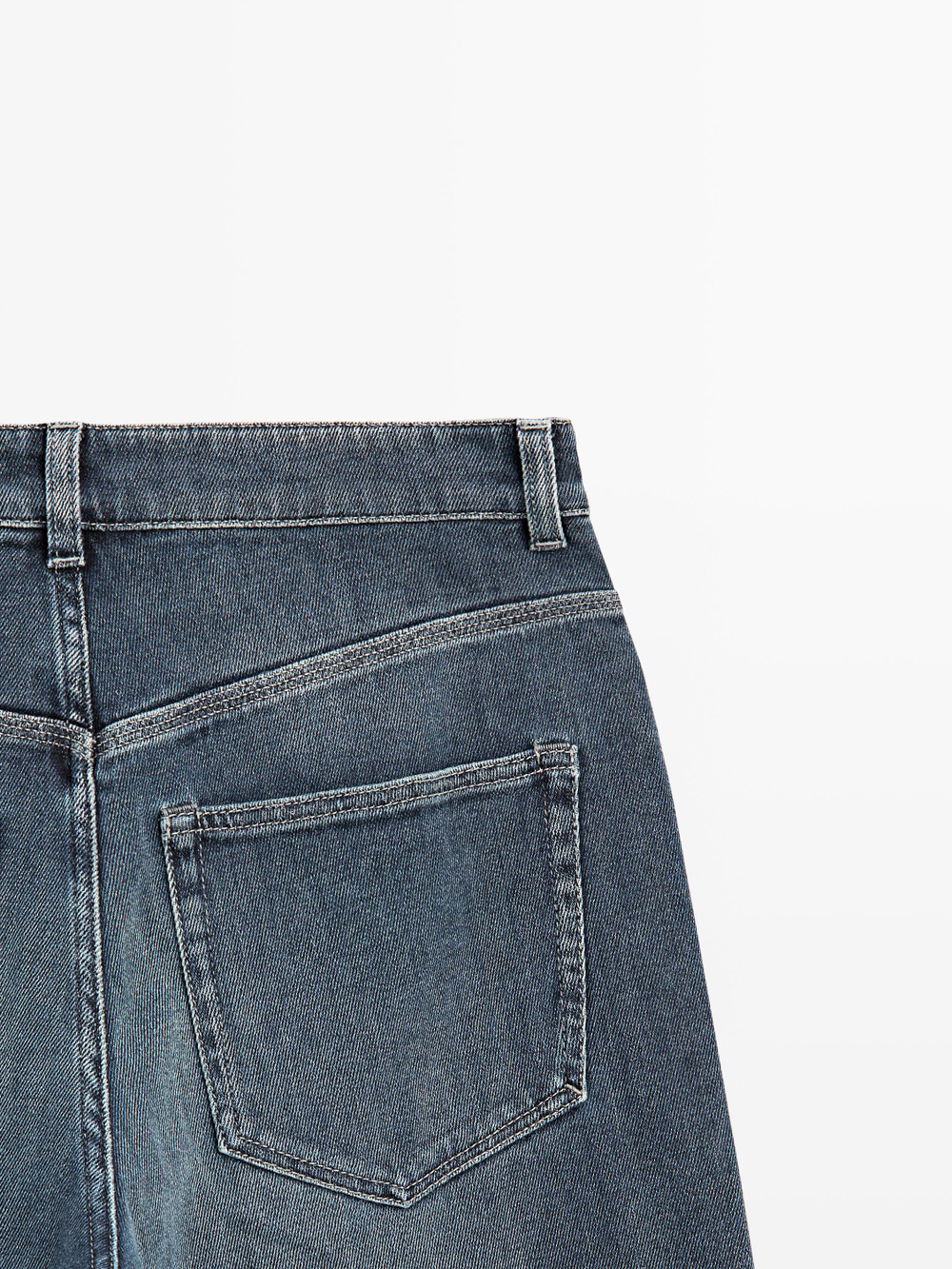 Massimo Dutti Джинсы свободного кроя со средней посадкой, средне-синий