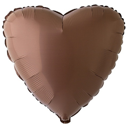 Шар Agura сердце 18" сатин коричневый #221066