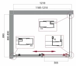Душевой уголок BelBagno UNO AH-1 120x90 матовый рифленый/хром