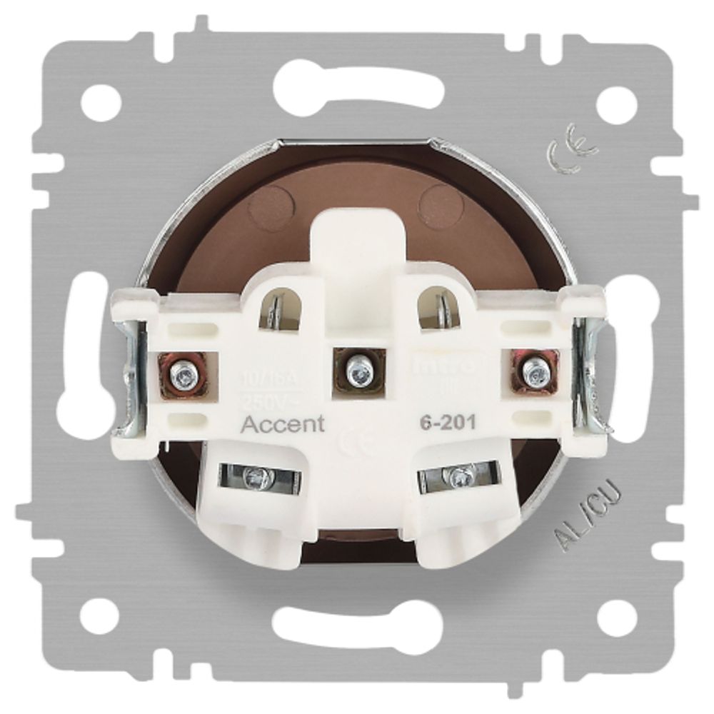 Розетка Intro Accent 6-201-08 2P 16А-250В IP20 СУ AL/CU бронза | Intro