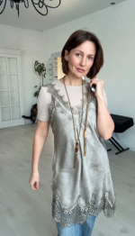 Сотуар с тигровым глазом и кисточкой, оттенок золото антик