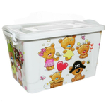 Контейнер 35л Медвежата белый