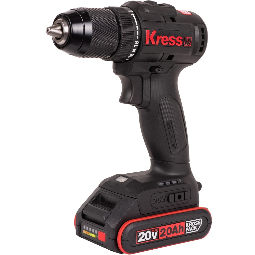 Дрель аккумуляторная KRESS KU212.1 20V 2Ачx2 ЗУ Сумка+коробка