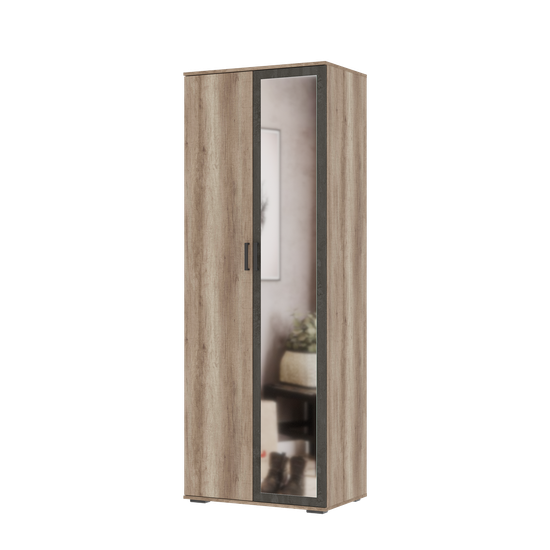 НЕЛЬСОН ШК 04 ШкафФасад ЖЕЛЕЗНЫЙ КАМЕНЬ/Корпус ДУБ КАНЬОН