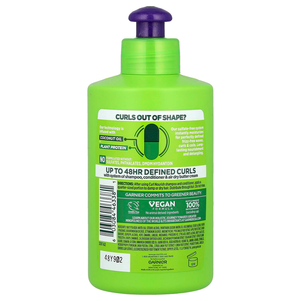Garnier, Fructis, Curl Nourish, несмываемый уход, высыхаемое на воздухе крем-масло, 300 мл