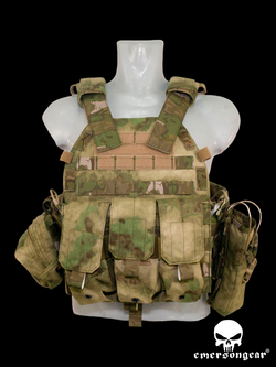 Бронежилет EmersonGear LBT6094A Style Plate Carrier w 3 pouches (EM7440G). Мох