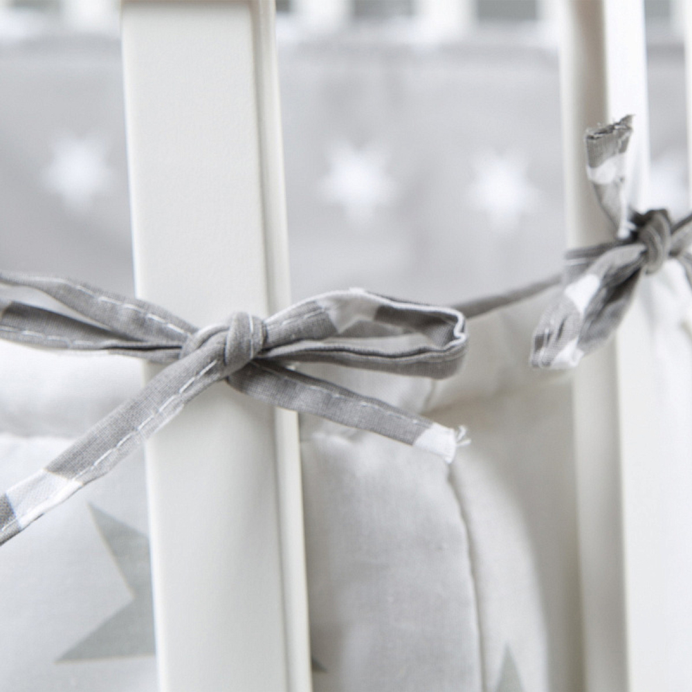 Детский манеж Roba квадратный 100х100 с бампером Little stars, белый