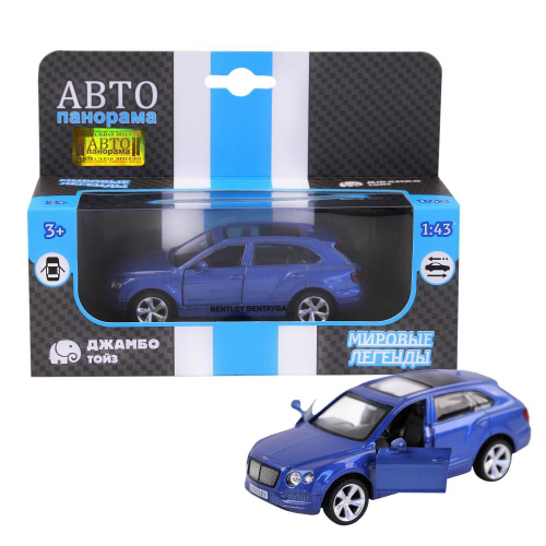 Модель 1:45 BENTLEY BENTAYGA, синий, откр. двери, инерция