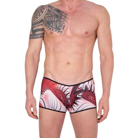 Мужские трусы боксеры бордовые с разноцветным принтом Cosmos Colors CP30_BRW