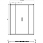 Сдвижная дверь в нишу 160 см Ideal Standard CONNECT 2 Sliding door K9282V3