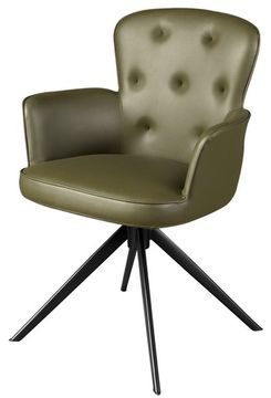 Вращающееся кресло 4192 из темно-зеленой экокожи