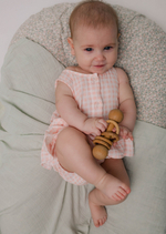 Боди-платье из муслина (клетка розовая)