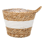 Кашпо плетеное "Танзания" с ручкой, Д215 Ш215 В188, натуральный, белый Lishan-08 M