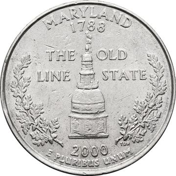 25 центов (1/4 доллара, квотер) 2000 США «Штат Мэриленд» (P)