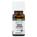 Aura Cacia, Чистое эфирное масло, органическая французская лаванда 7,4 мл (0,25 жидкой унции)