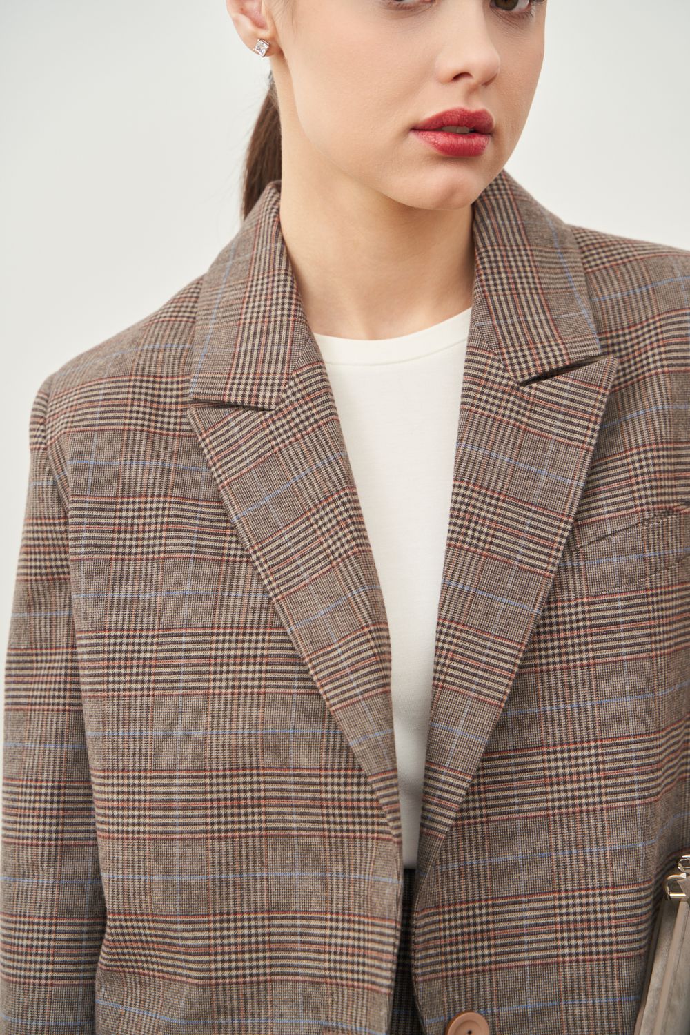 ПИДЖАК В КЛЕТКУ СЕРО-БЕЖЕВЫЙ|ОРАНЖЕВЫЙ