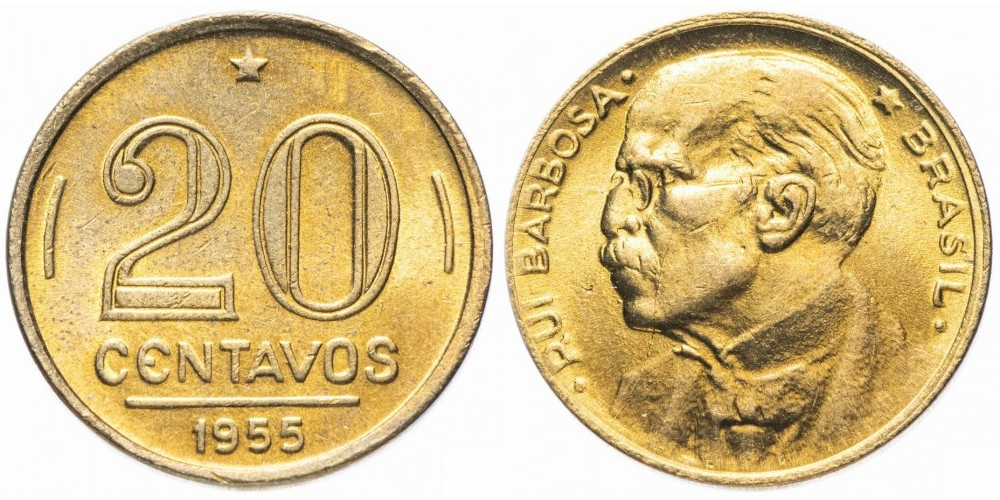 Бразилия 20 сентаво, 1948 - 1956 Руй Барбоза ди Оливейра XF