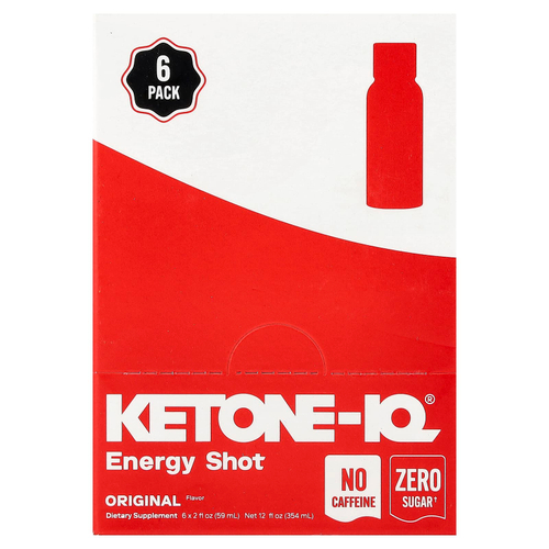 Ketone-IQ, Energy Shot, оригинальный, без кофеина, 6 флаконов по 59 мл (2 жидк. унции)