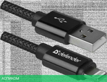 Кабель Defender ACH01-03T Lightning to USB2 1 m 87808 Black