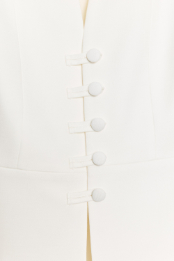 ZARA ЖИЛЕТ С БАСКОЙ, ЭКРЮ