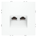 Розетка компьютерная встраиваемая VOLTUM S70 двойная RJ45+RJ45 кат.6, (белый матовый)