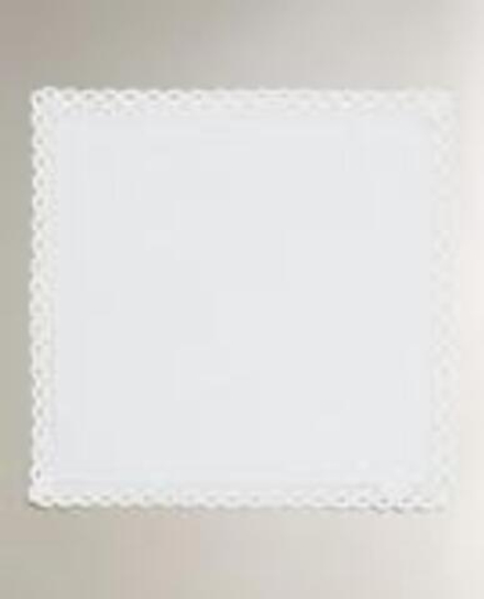 ZARA HOME САЛФЕТКИ ИЗ ХЛОПКА С ВЫШИВКОЙ И КРУЖЕВОМ (2 ШТ.), БЕЛЫЙ