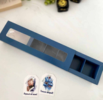 Коробка для 5 конфет Синяя, 21х5х3.3 см