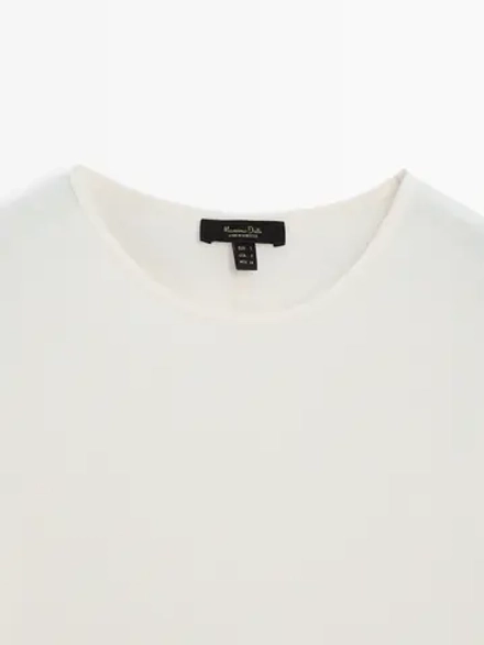 Massimo Dutti Футболка с рукавами реглан, натуральный, кремовый