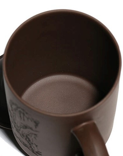 250047 Кружка "Хижина в горах" с крышкой 500 мл, глина, коричневый