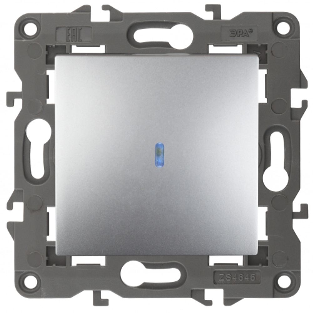 14-1102-03 ЭРА Выключатель с подсветкой, 10АХ-250В, IP20, Эра Elegance, алюминий