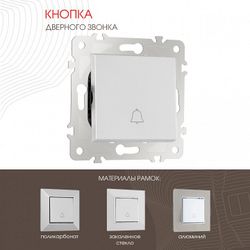 Кнопка звонка без рамки Arte Milano 203 203.36-1.silver