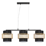 8003/3A MODERNI LN26 312 черный/черный, золотой металл/металл, текстиль Подвес Е27 3*60W 220V ANIMAISA