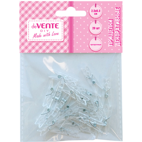 Декор Прищепки ДЕВЕНТЕ пластик. 25*3 мм 20 шт. (8120406)